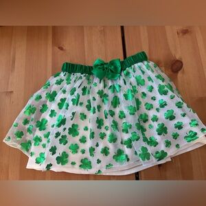 Green Shamrock Toddler Tulle Skirt